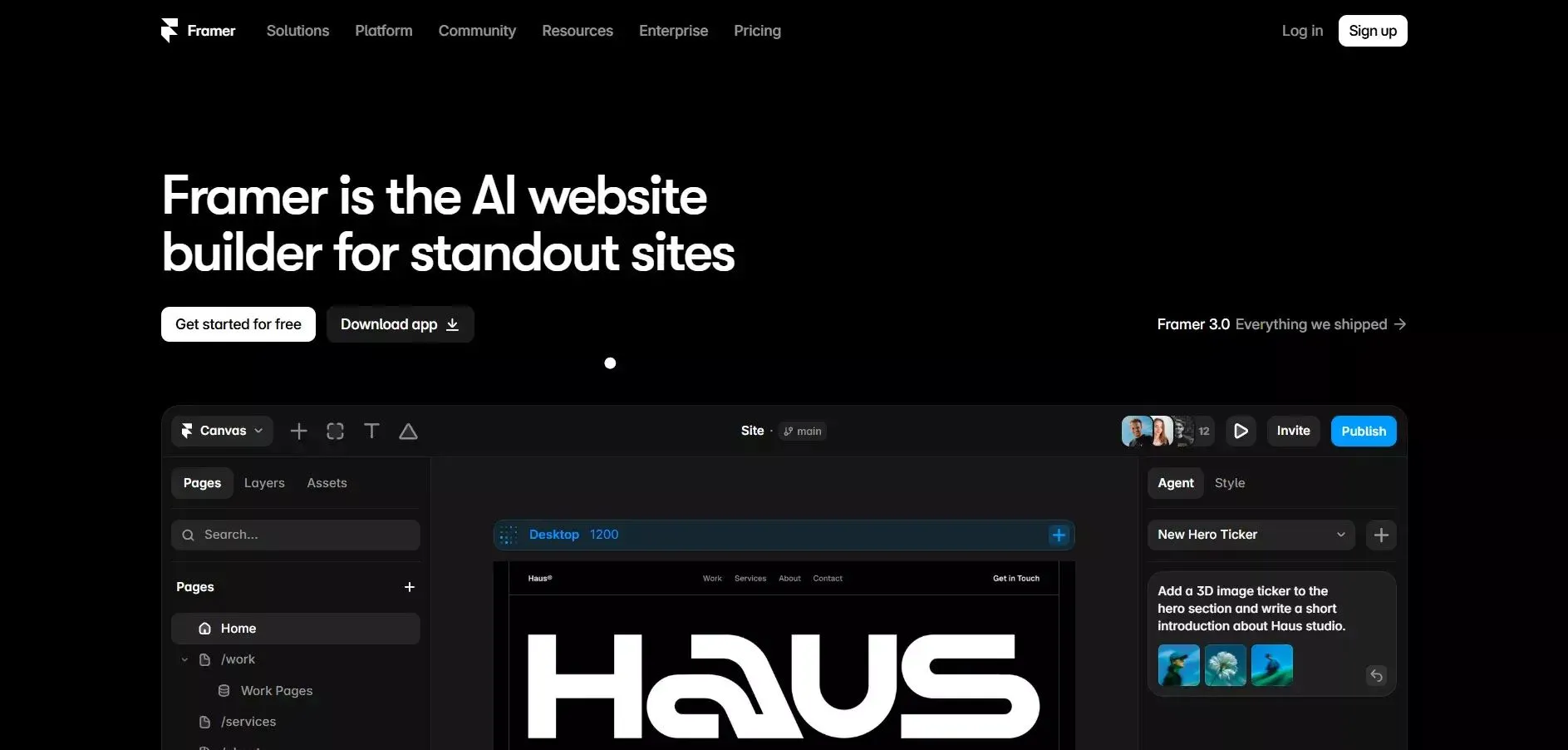 Framer for design first landing pages