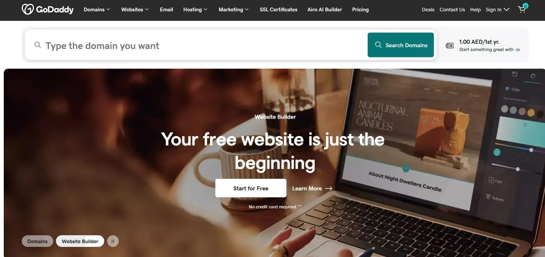 GoDaddy Website Builder, for quick setup and local businesses