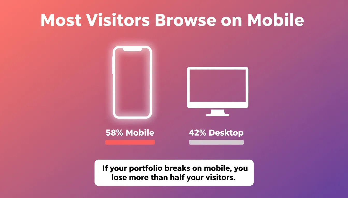Most Visitors Browse on Mobile device usage infographic