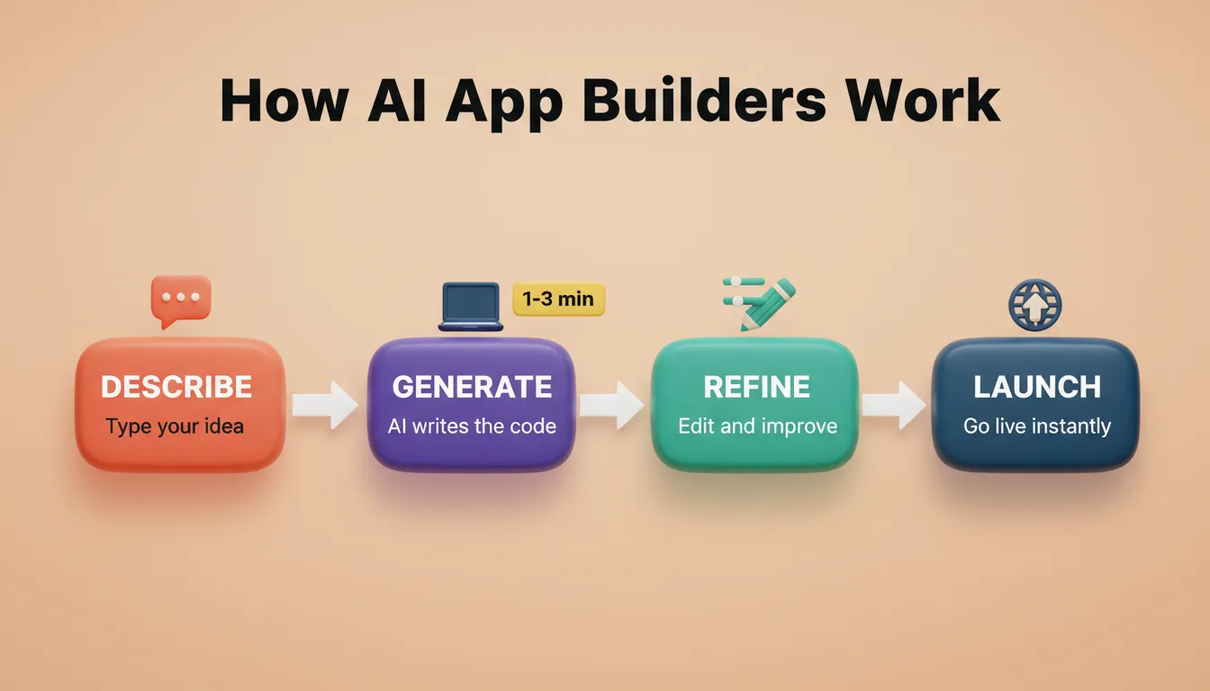 How AI App Builders Work — Describe, Generate, Refine, Launch