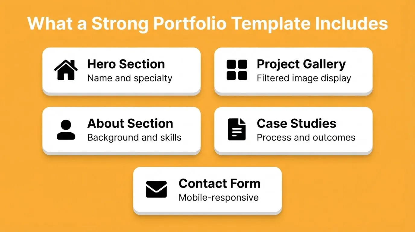 What a Strong Portfolio Template Includes