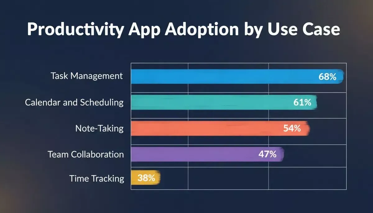 Productivity App Adoption by Use Case — bar chart