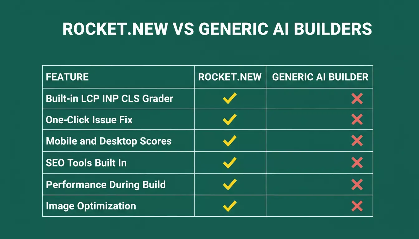 Rocket.new vs Generic AI Builders: Performance Feature Comparison