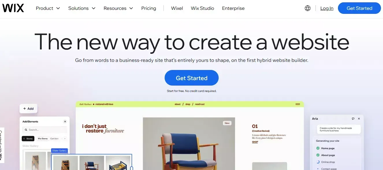 Wix- for small businesses