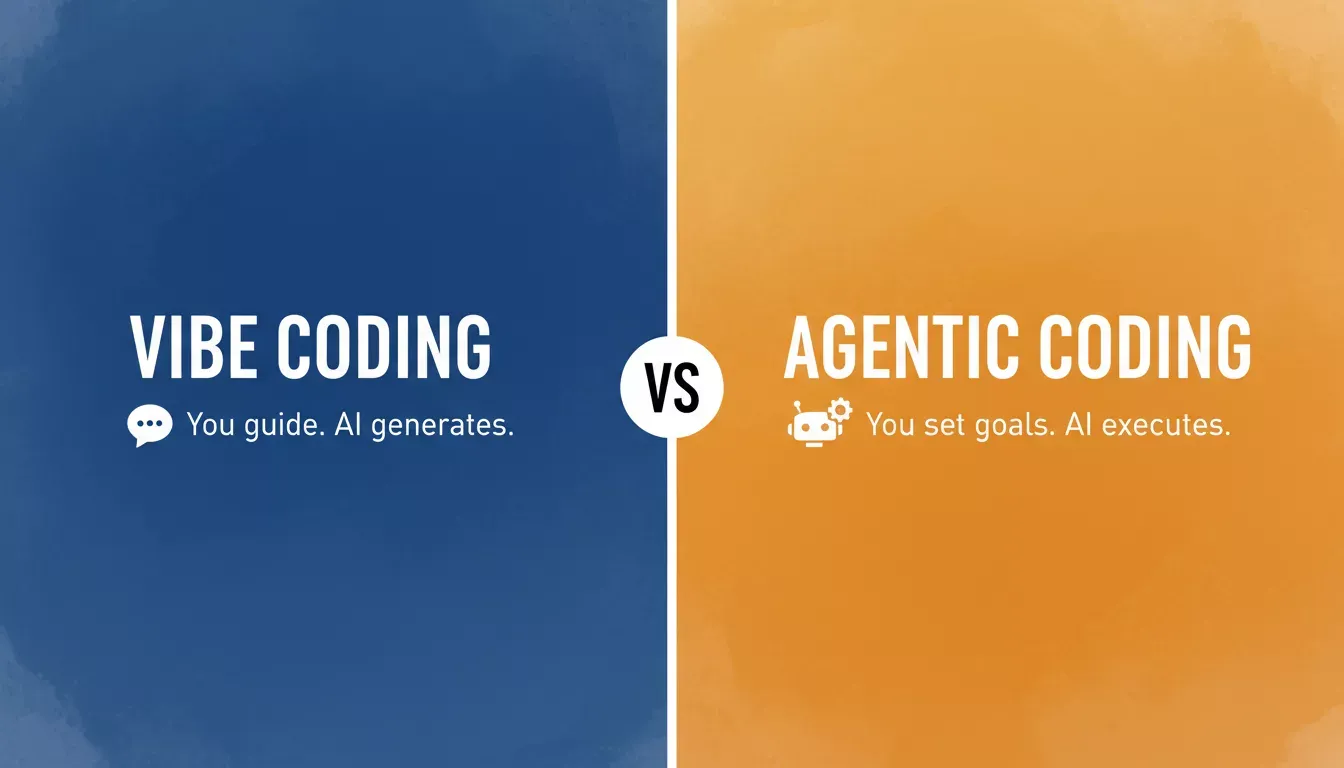 Vibe Coding vs Agentic Coding: two paradigms side by side