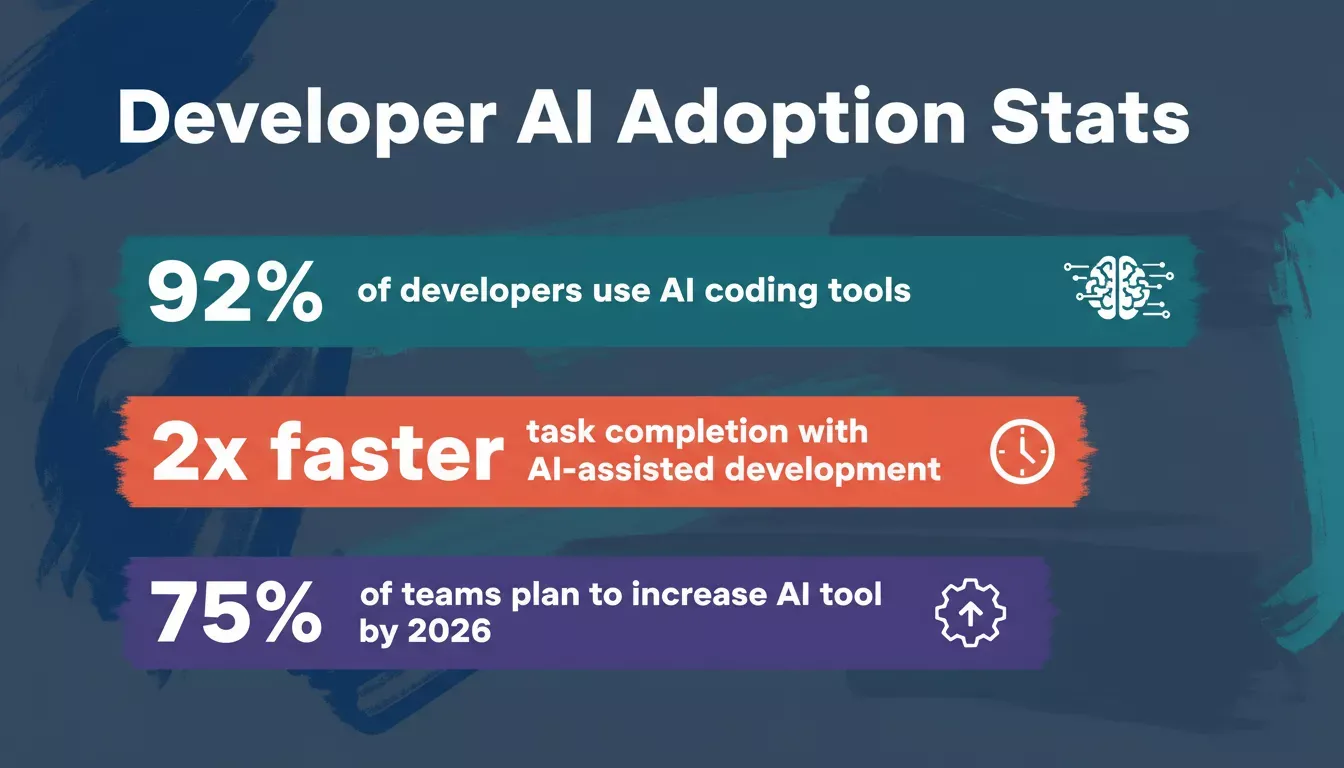 Developer AI Adoption Statistics infographic
