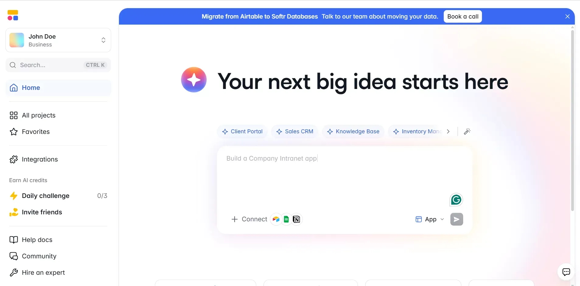 Softr: Marketers and small businesses