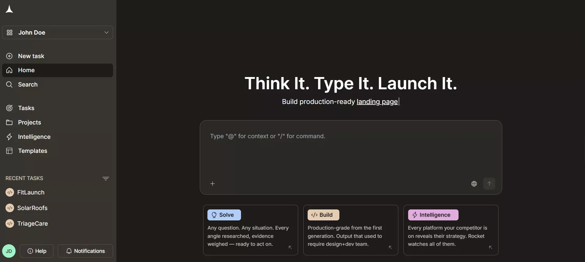 Rocket.new AI App Builder with Solve, Build and Intelligence