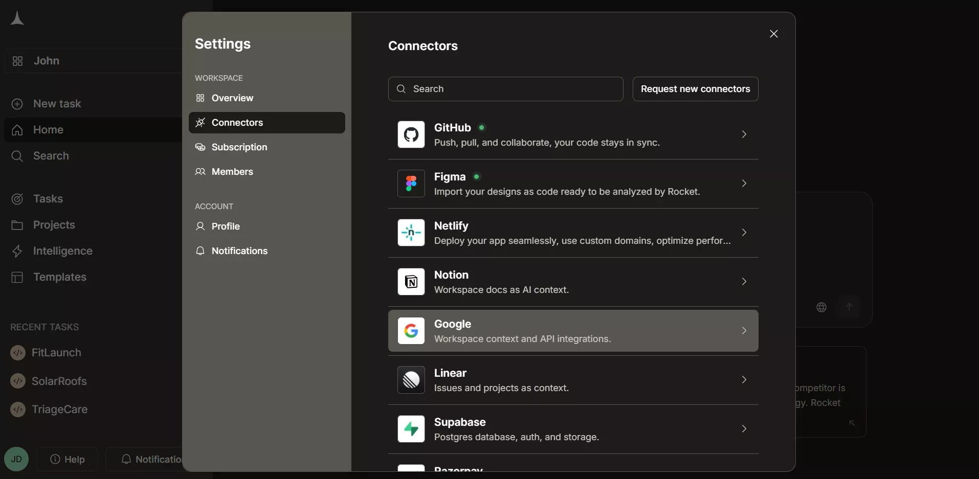 Rocket.new Connectors