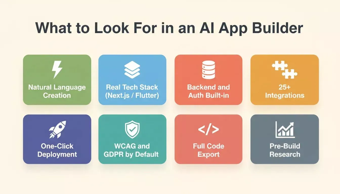 What to Look For in an AI App Builder: 8 Key Features