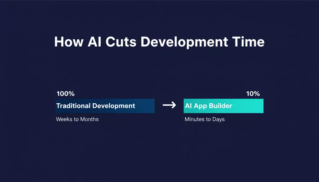 AI App Development Speed comparison chart showing Traditional vs AI timelines