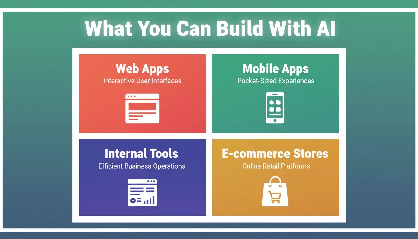 What You Can Build With AI: Web Apps, Mobile Apps, Internal Tools, E-commerce
