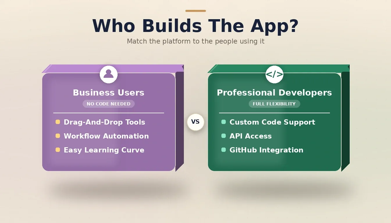 Comparing Business Users versus Professional Developers